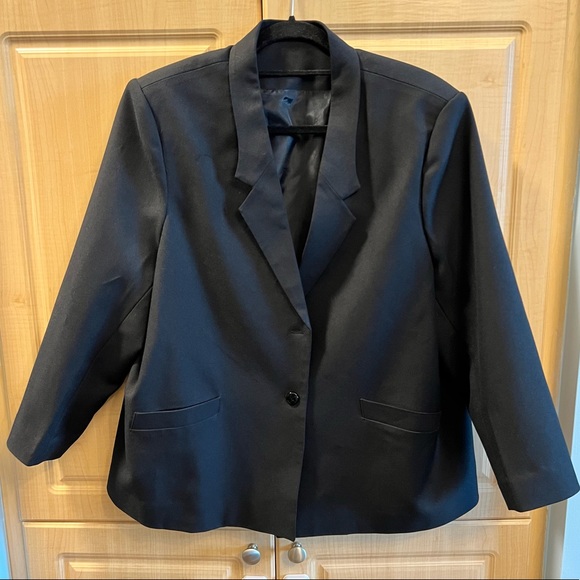 VINTAGE Black Oversized Blazer - Picture 4 of 8